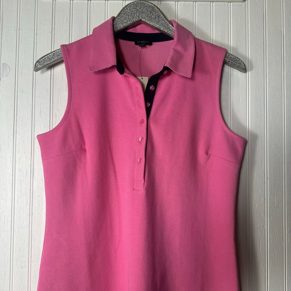 Talbots Pink Collared Sleeveless Dress NEW - Picture 2 of 7